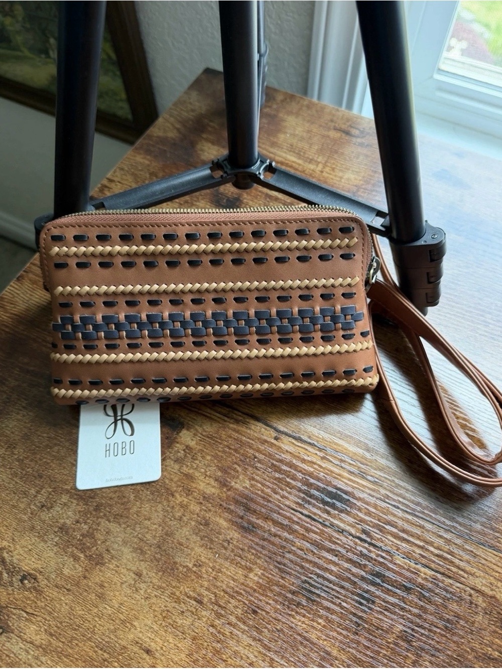 HOBO Fern Slim Belt Bag Multi Stitch Crossbody Purse NWT
